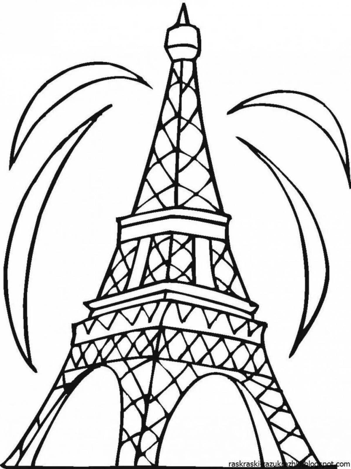 Amazing tower coloring page for kids