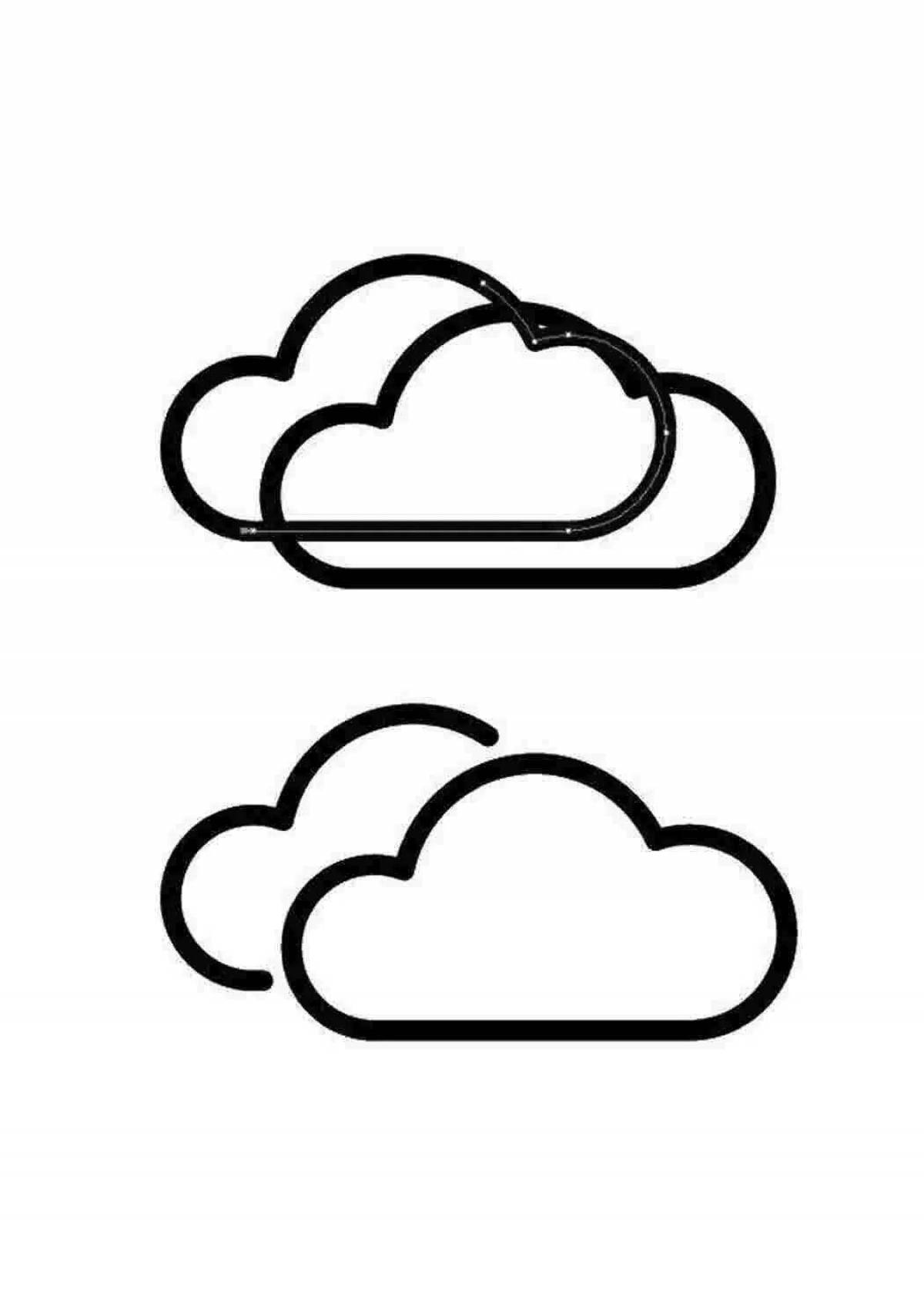 Красочные облака раскраски для детей