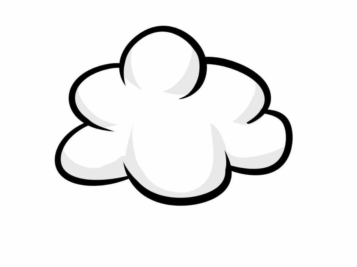 Coloring fluffy cloud for kids
