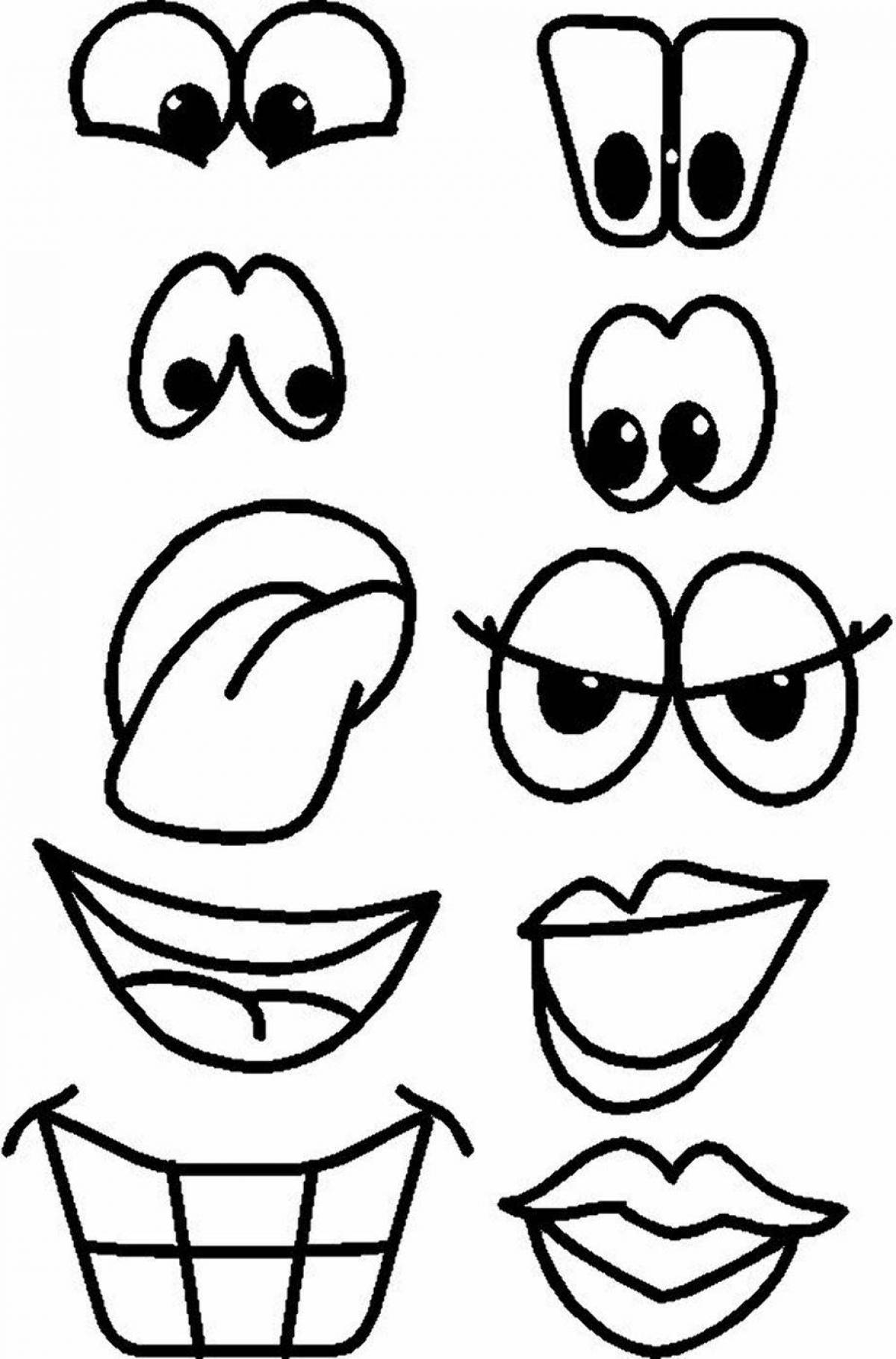 Coloring funny mouth for kids