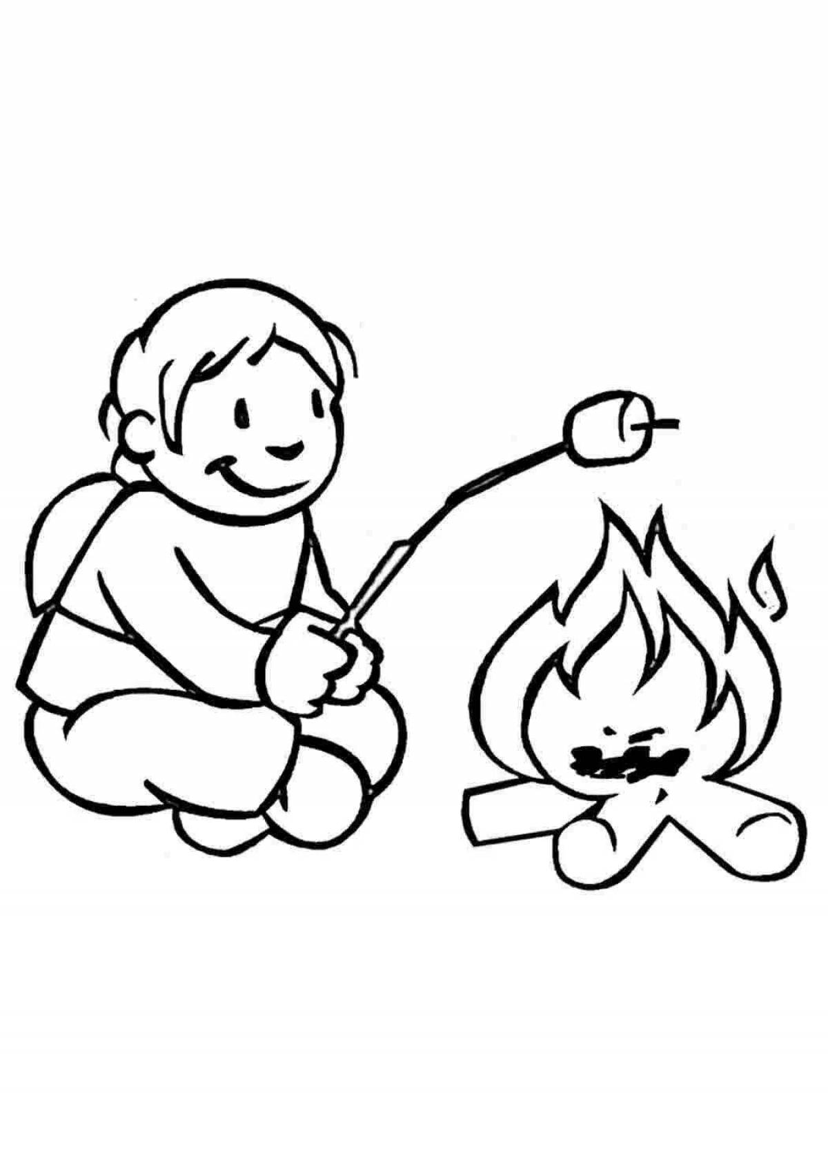 Rampant bonfire coloring pages for kids