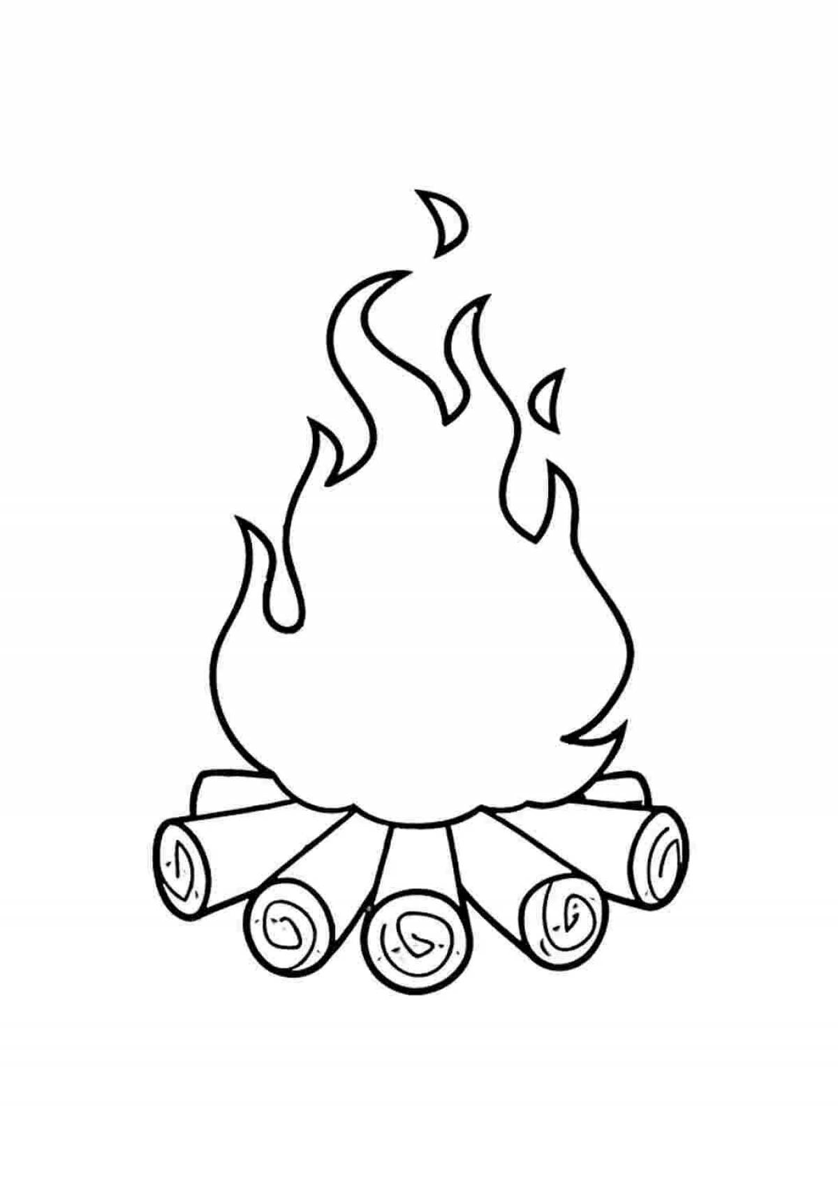 Shining Campfire Coloring Page for Toddlers
