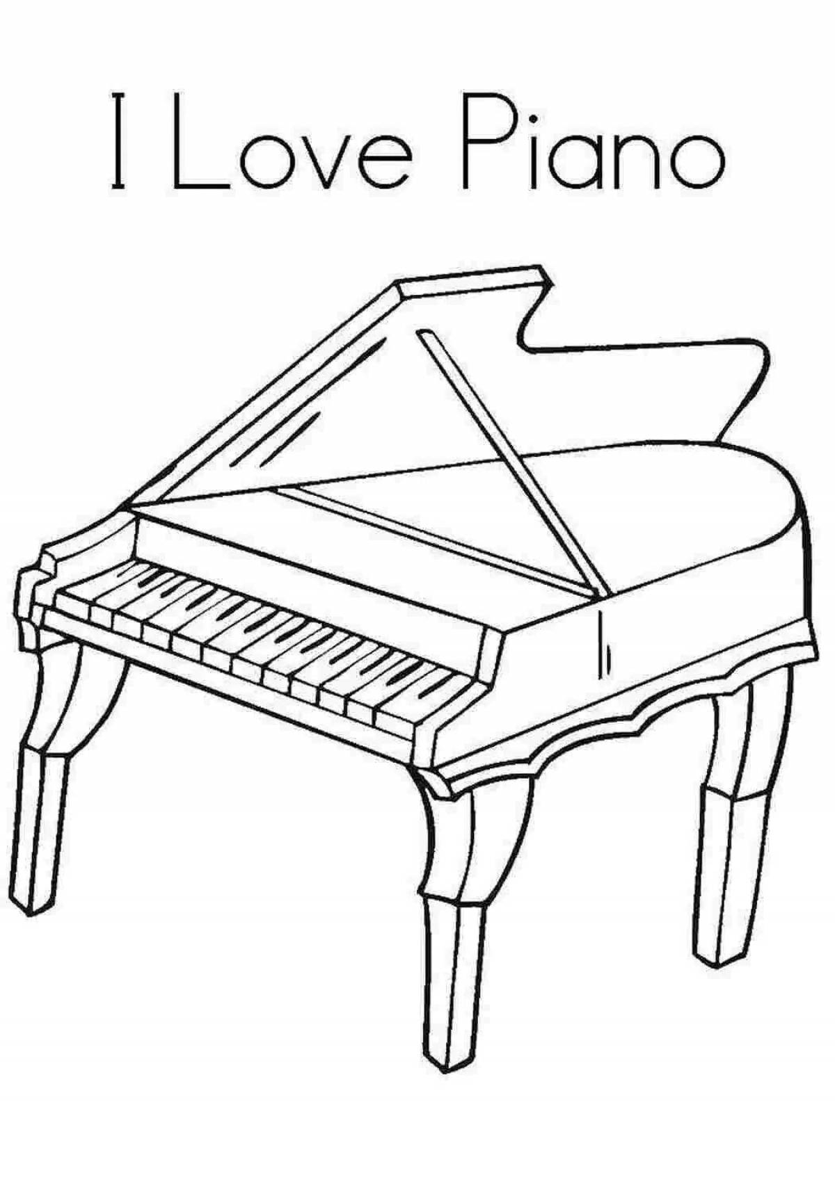 Adorable piano coloring book for kids