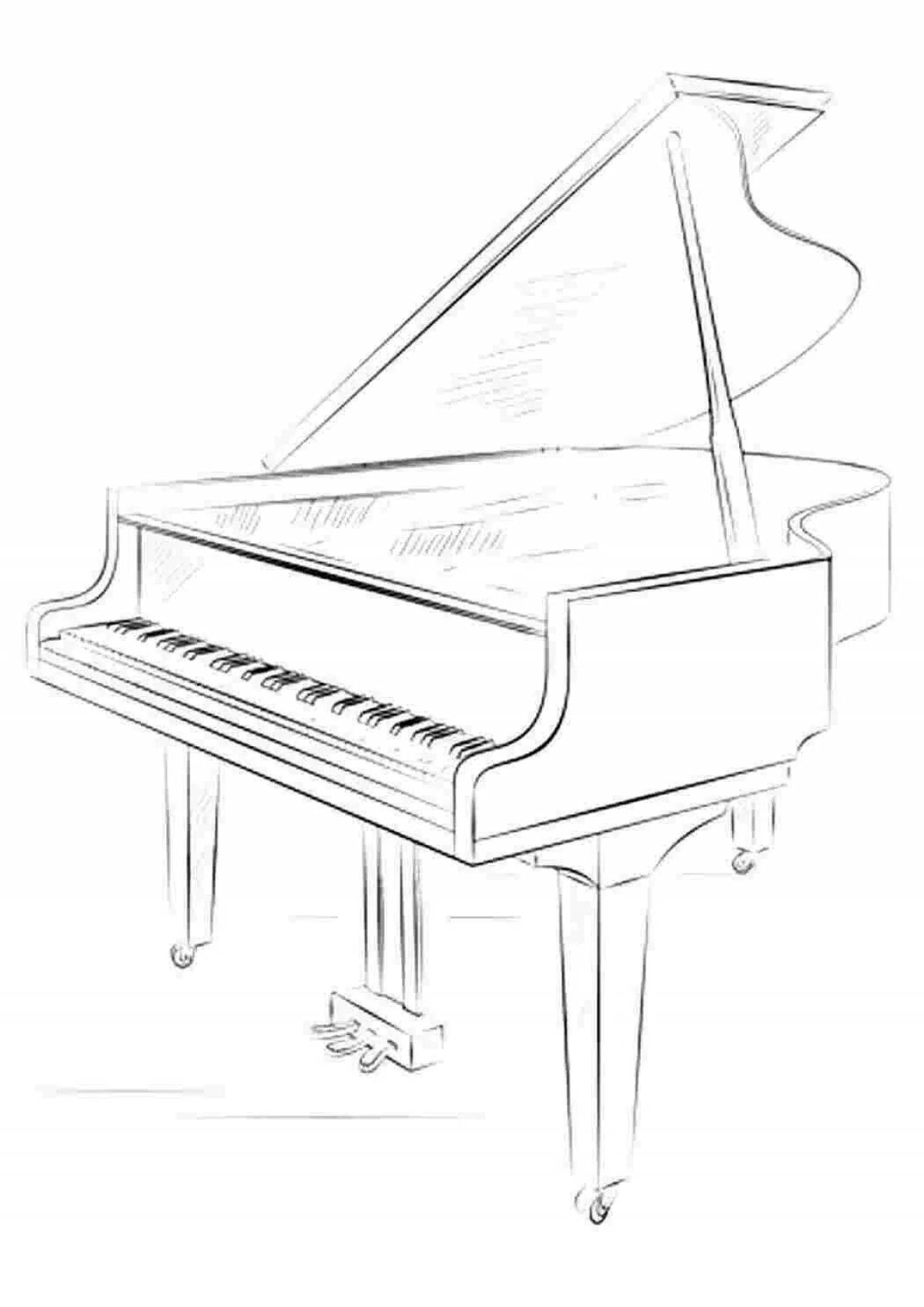 Creative piano coloring book for kids
