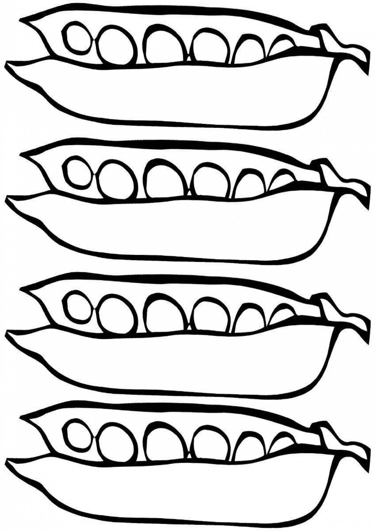 Radiant peas coloring for minors