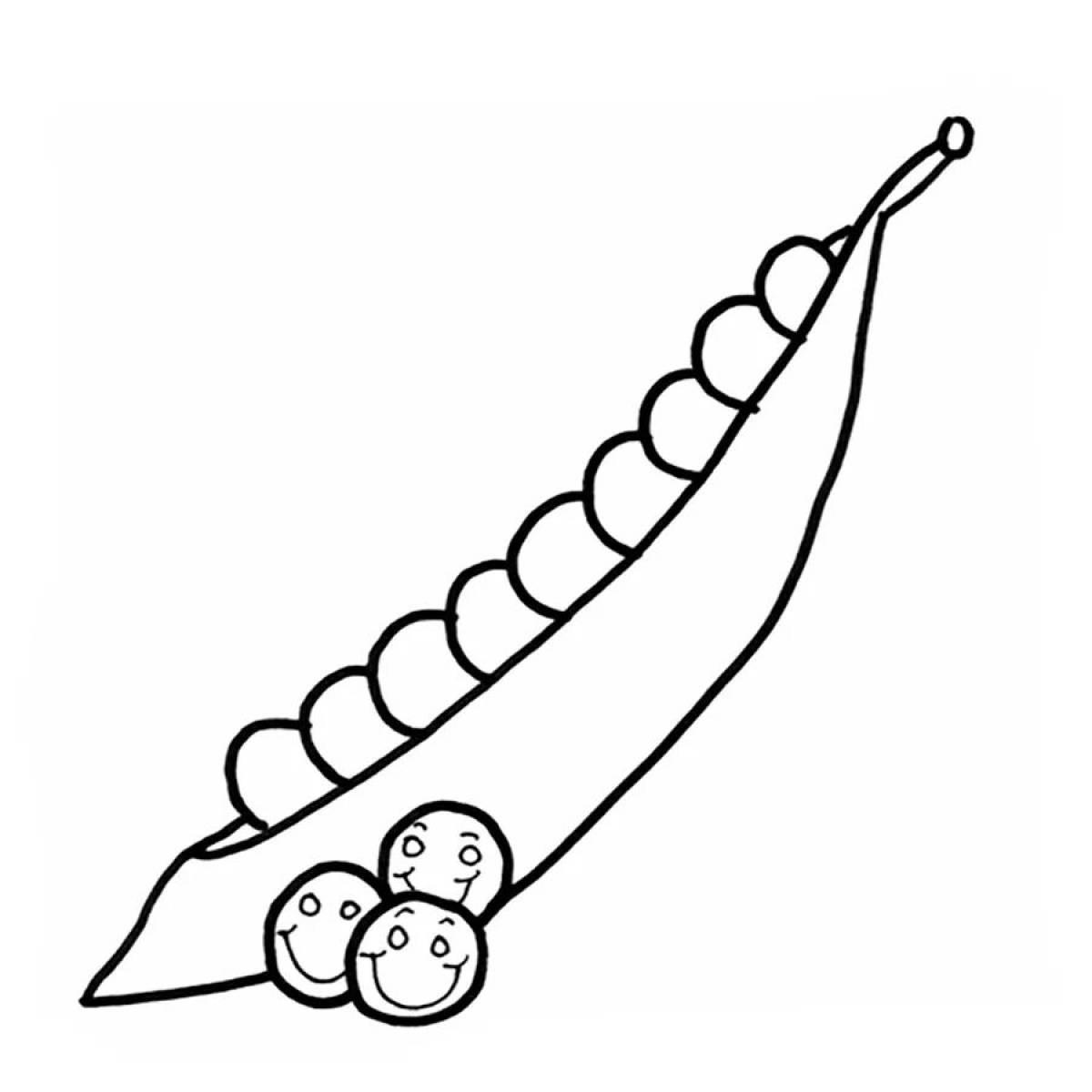 Coloring page of fun peas for new kids