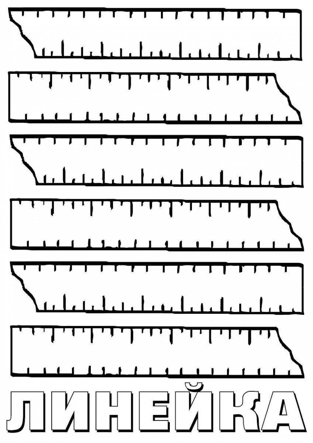 Colorful ruler coloring page for kids