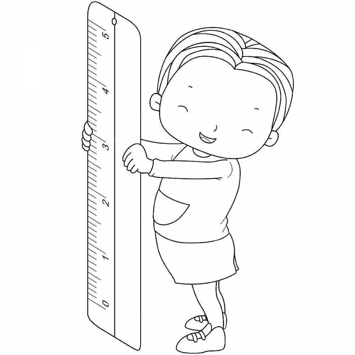 Playful baby ruler coloring page