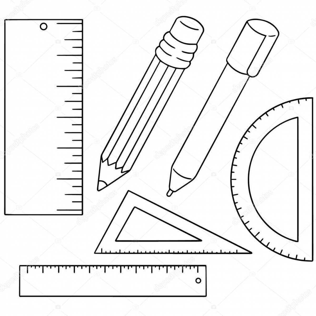 Adorable ruler coloring page for kids