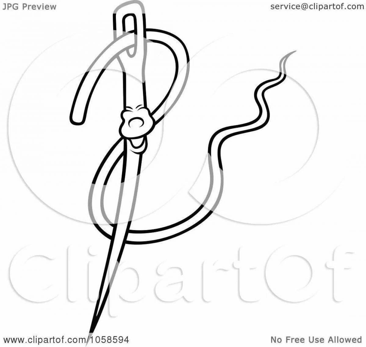 Attractive youth needle coloring page
