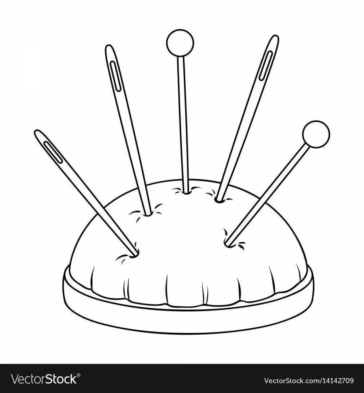 Colorful juvenile needle coloring page