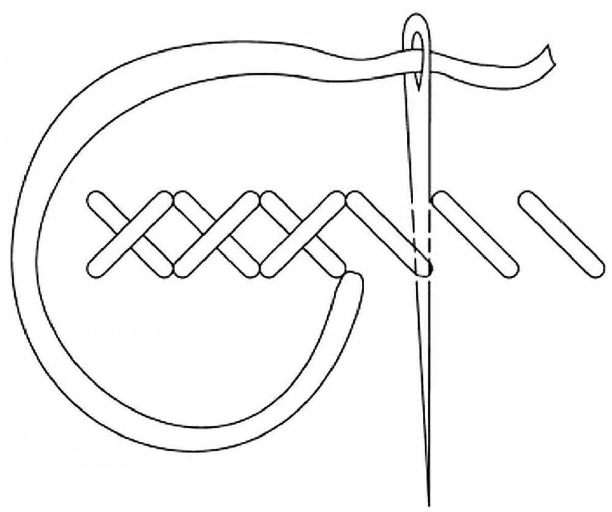 Interesting needle coloring page for kids