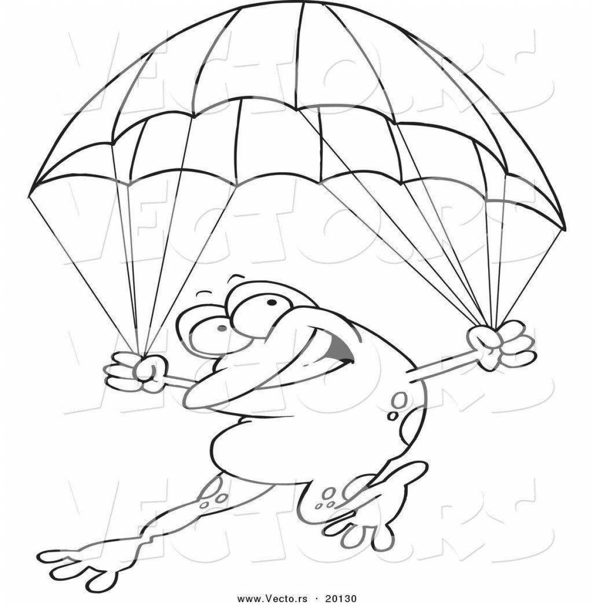 Vibrant skydiver coloring page for kids