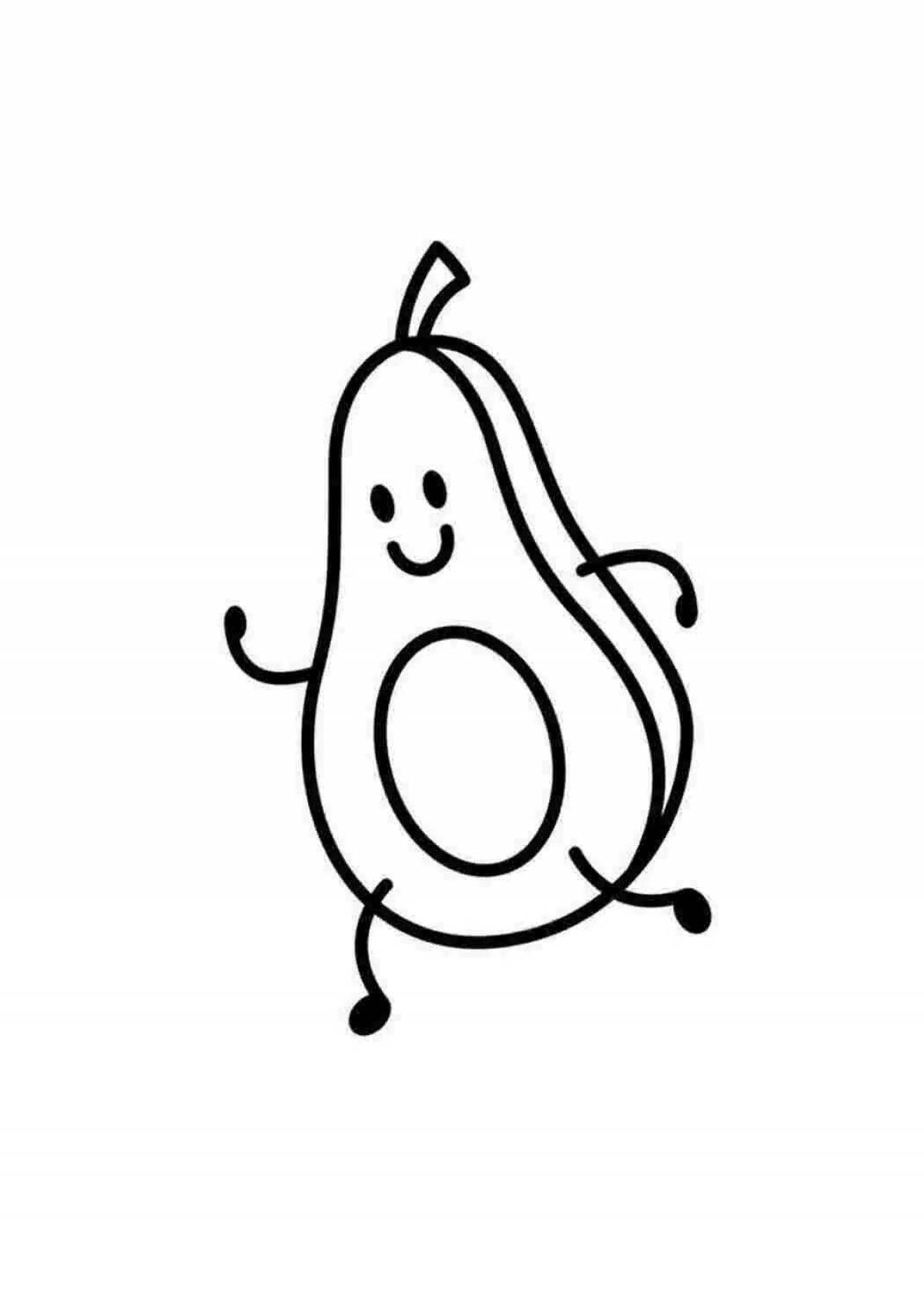 Fun avocado coloring for girls