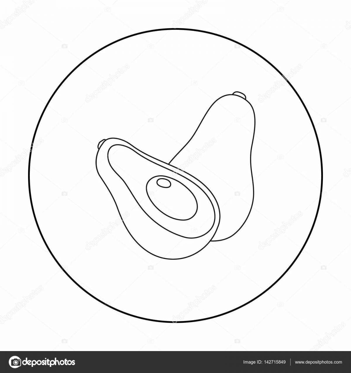 Great avocado coloring book for girls