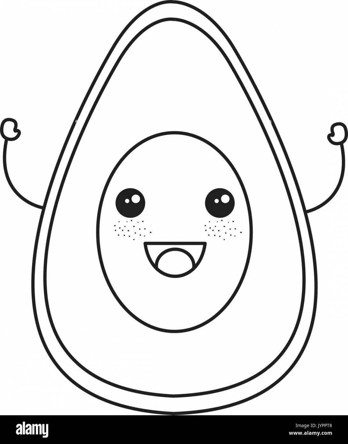 Amazing avocado coloring page for girls