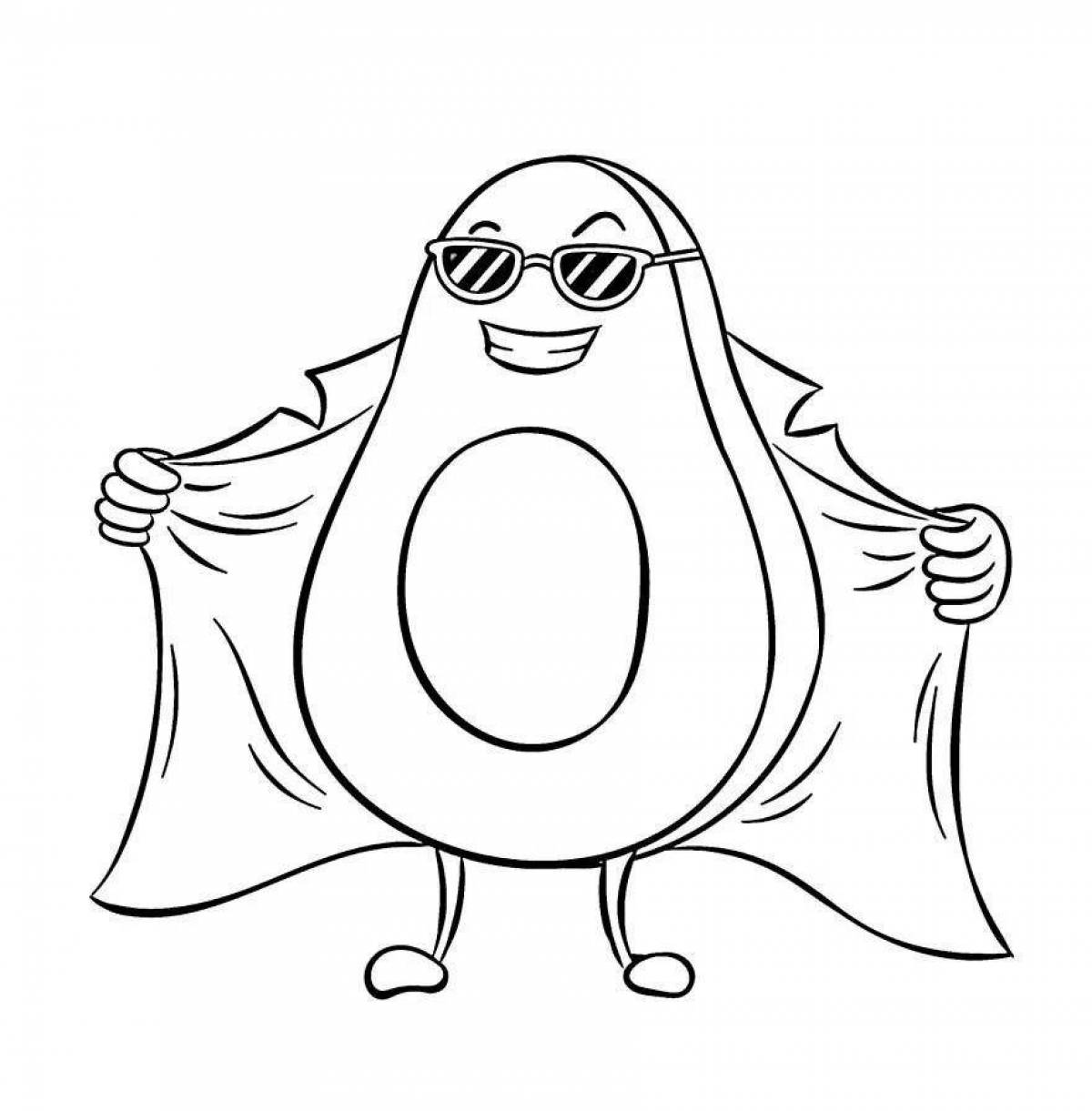 Wonderful avocado coloring for girls