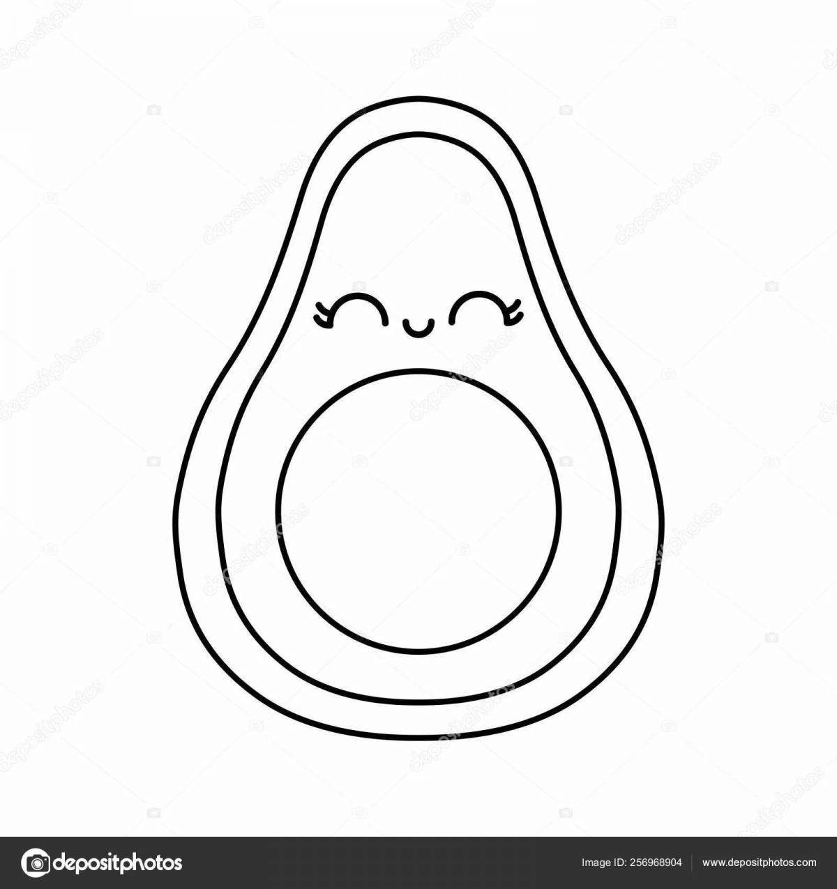 Cute avocado coloring for girls