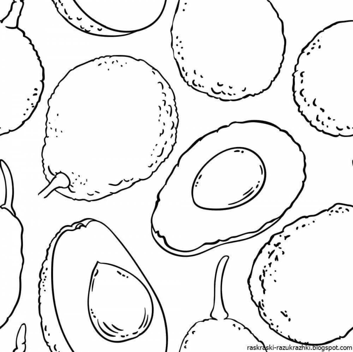 Cute avocado coloring page for girls