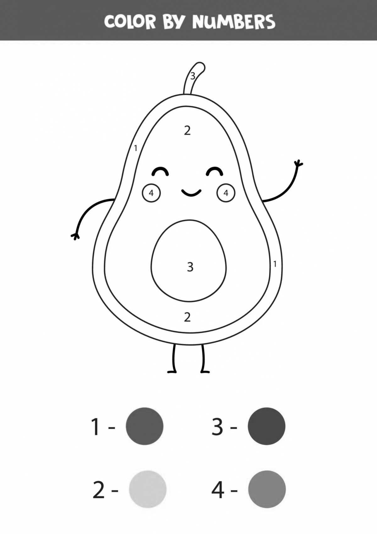 Innovative avocado coloring page for girls