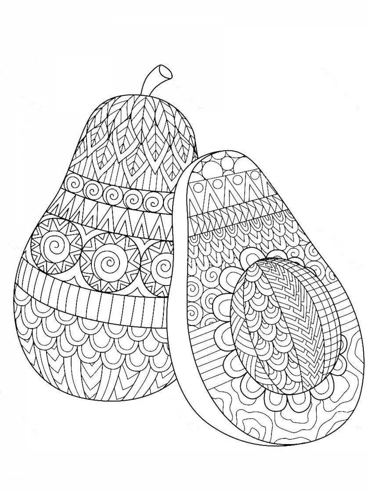 Bold avocado coloring page for girls