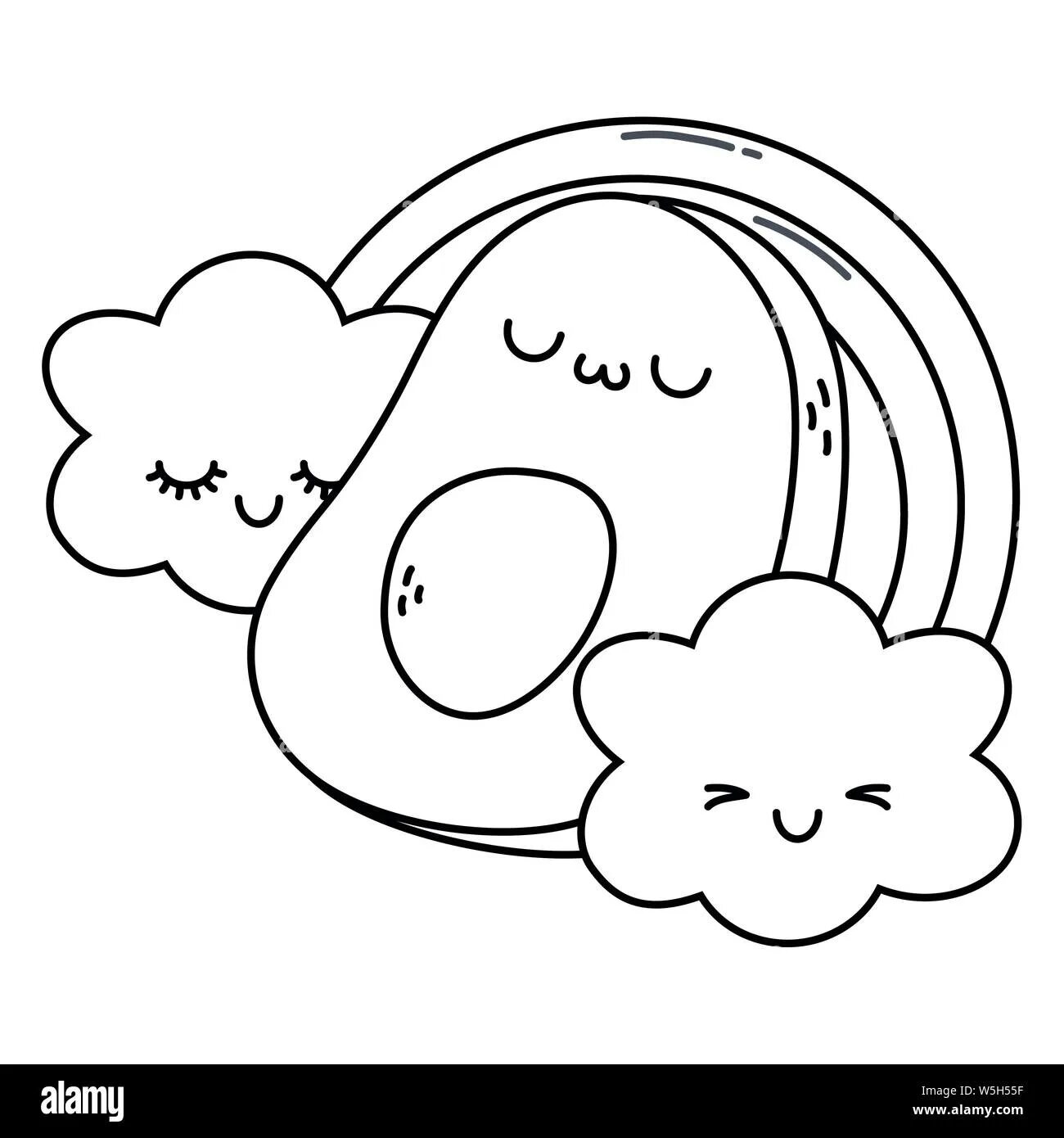 Fancy avocado coloring for girls