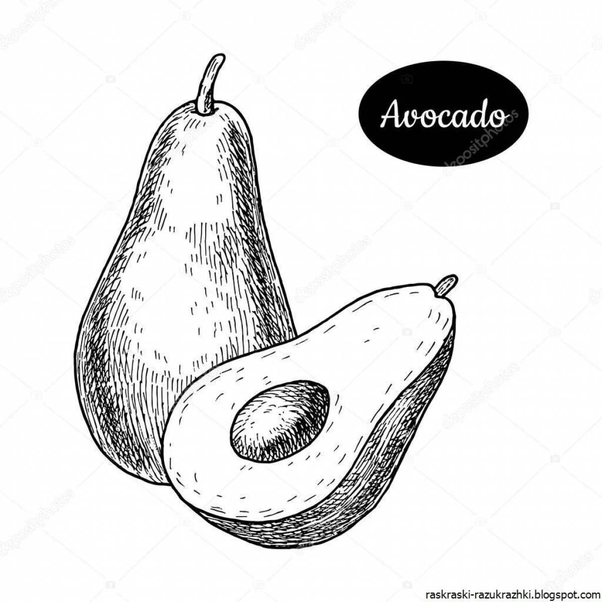 Coloring exotic avocado for girls