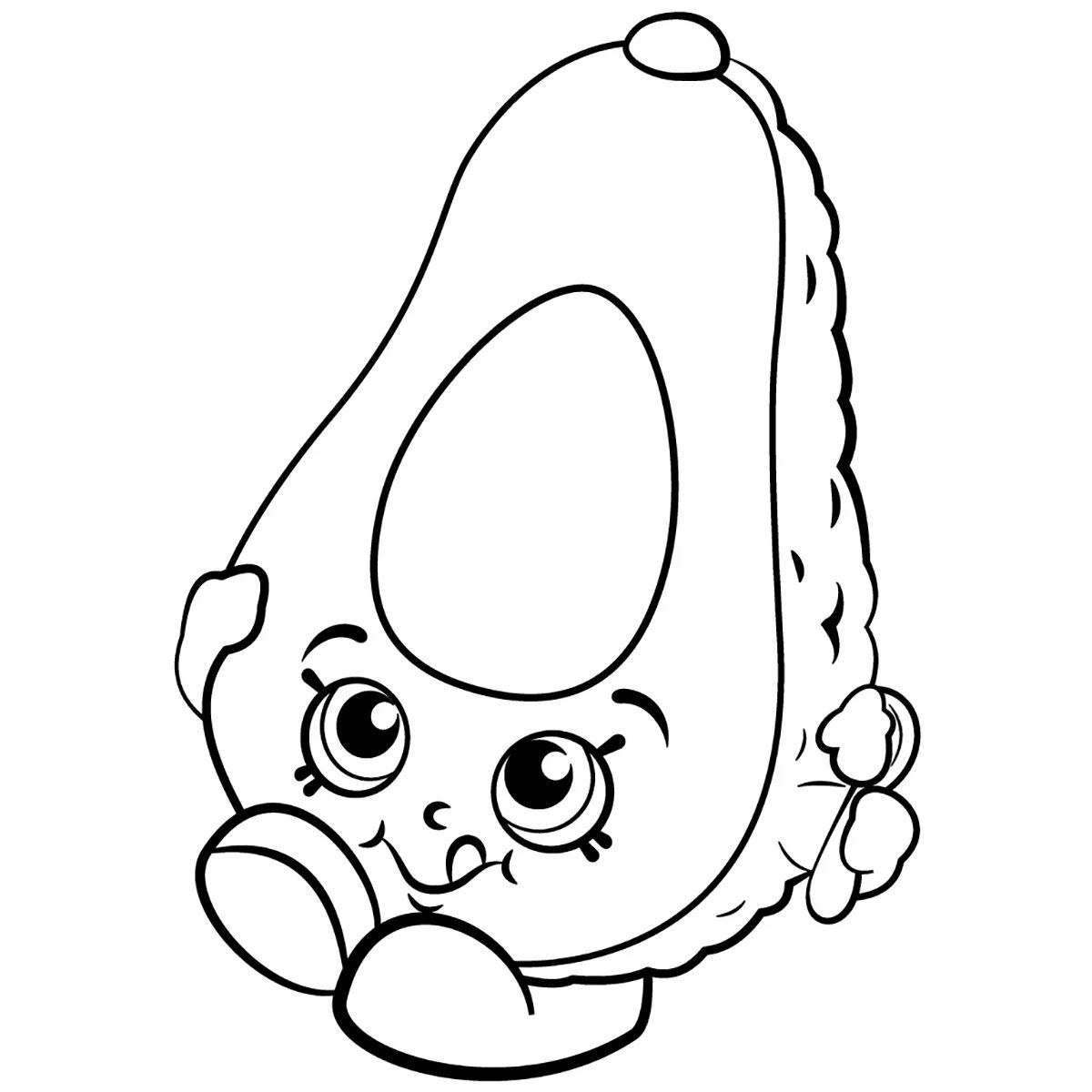 Intricate avocado coloring page for girls