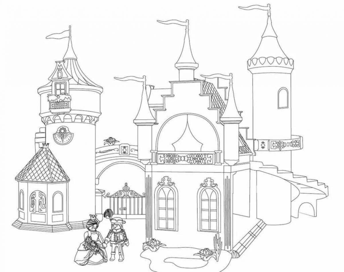 Colouring bright castle for girls