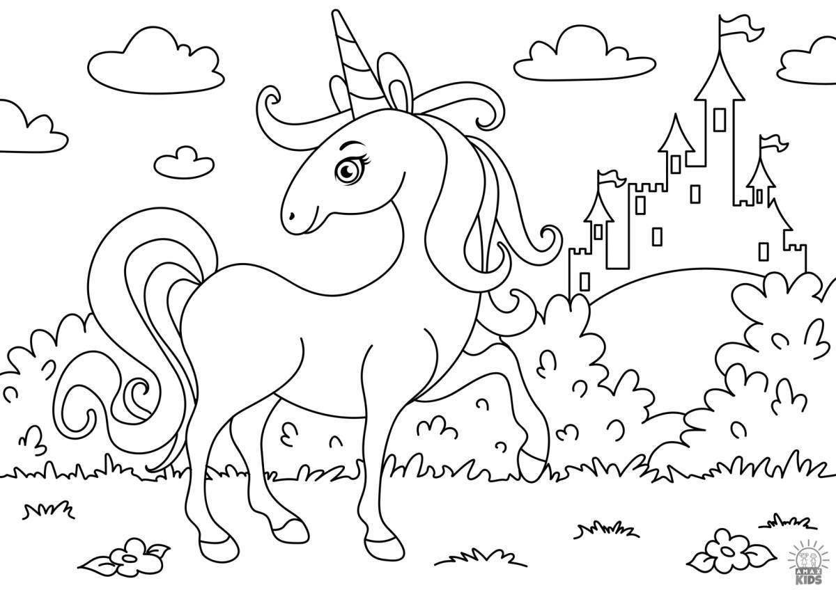 Colourful castle coloring book for girls