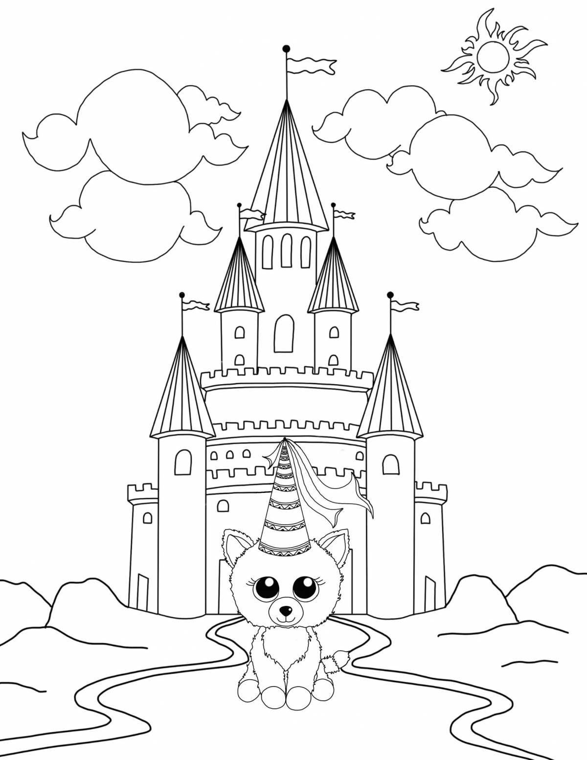 Luxury castle coloring book for girls