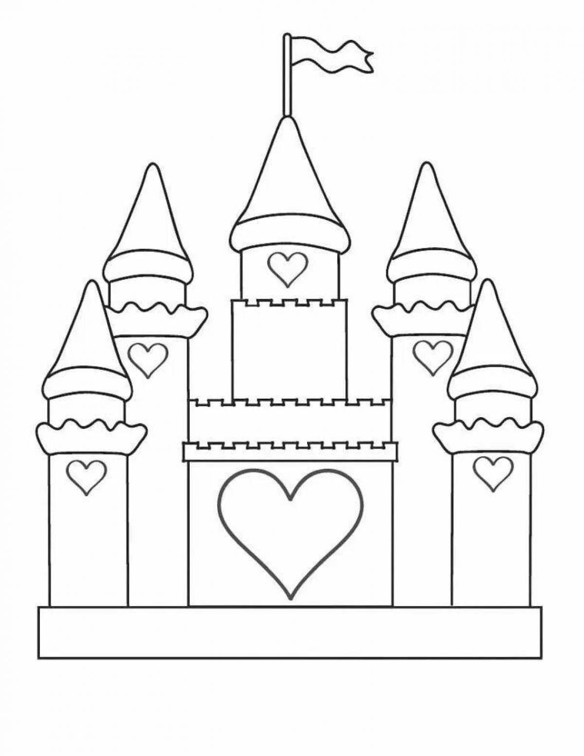Раскраска королевский замок для девочек