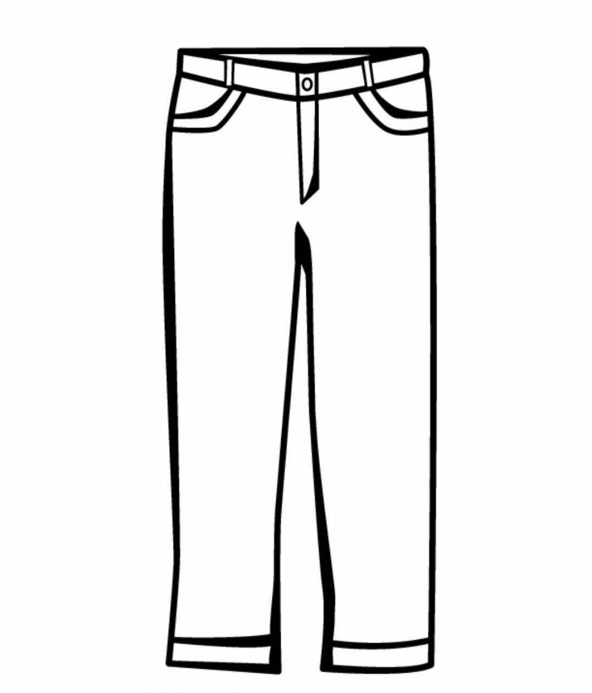 Adorable pants coloring page for kids