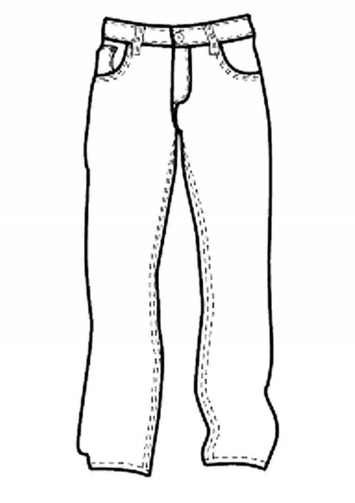 Gorgeous pants coloring page for kids