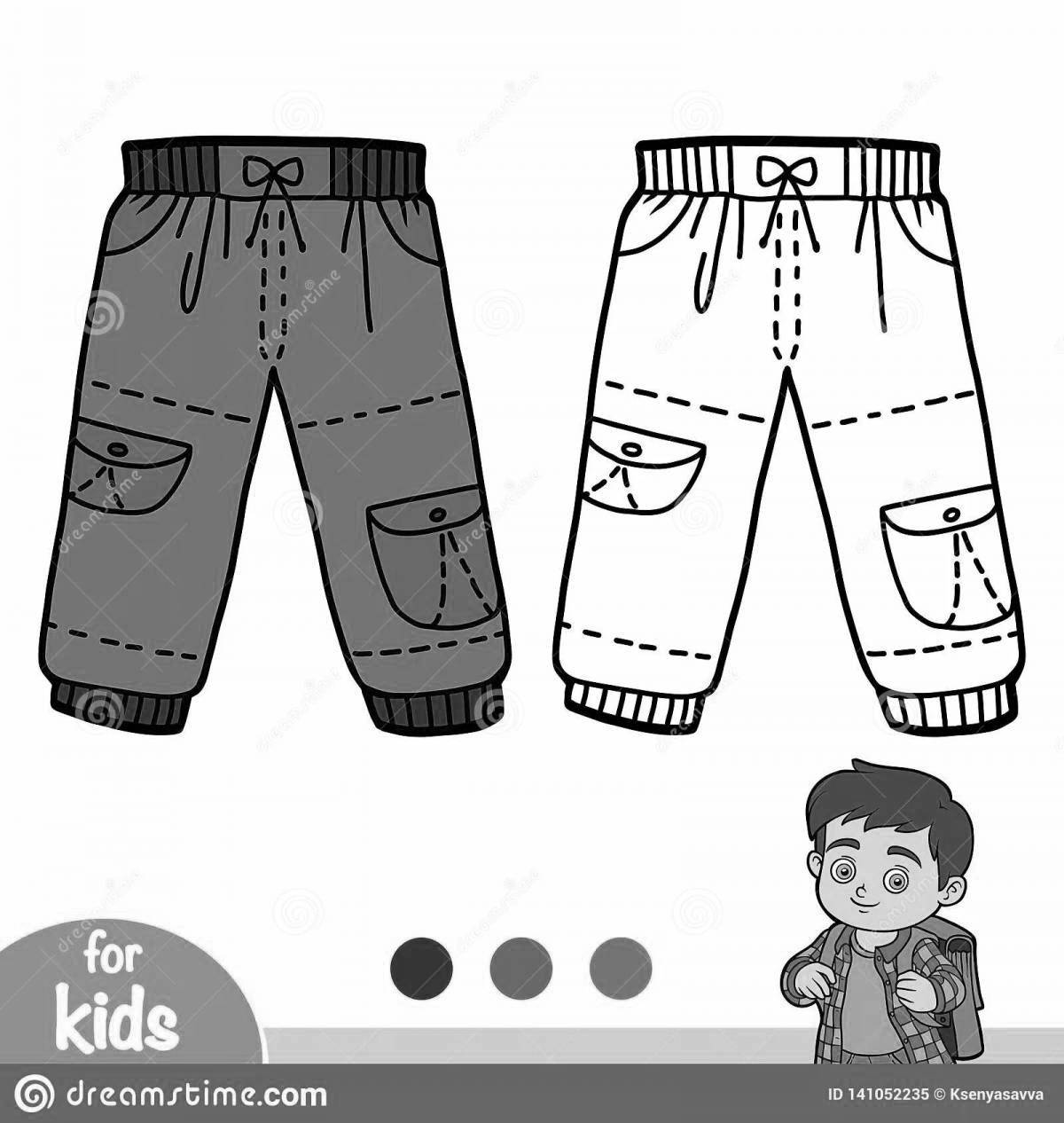 Wonderful pants coloring for kids