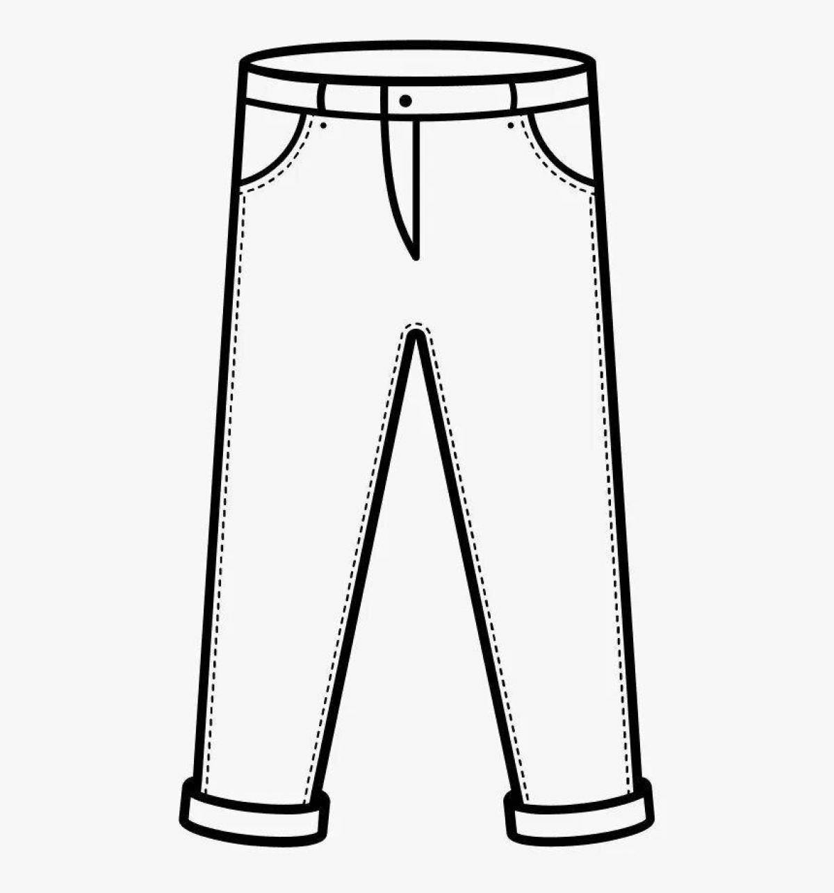 Coloring page stylish trousers for children