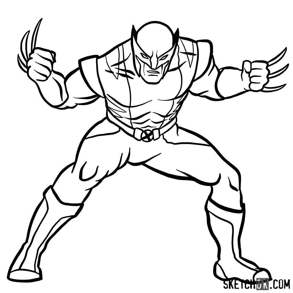 Colorful wolverine coloring book for kids