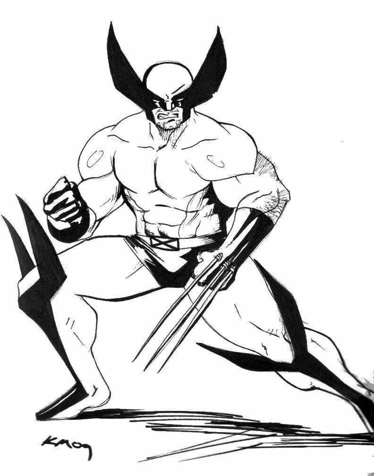 Wolverine fun coloring book for kids