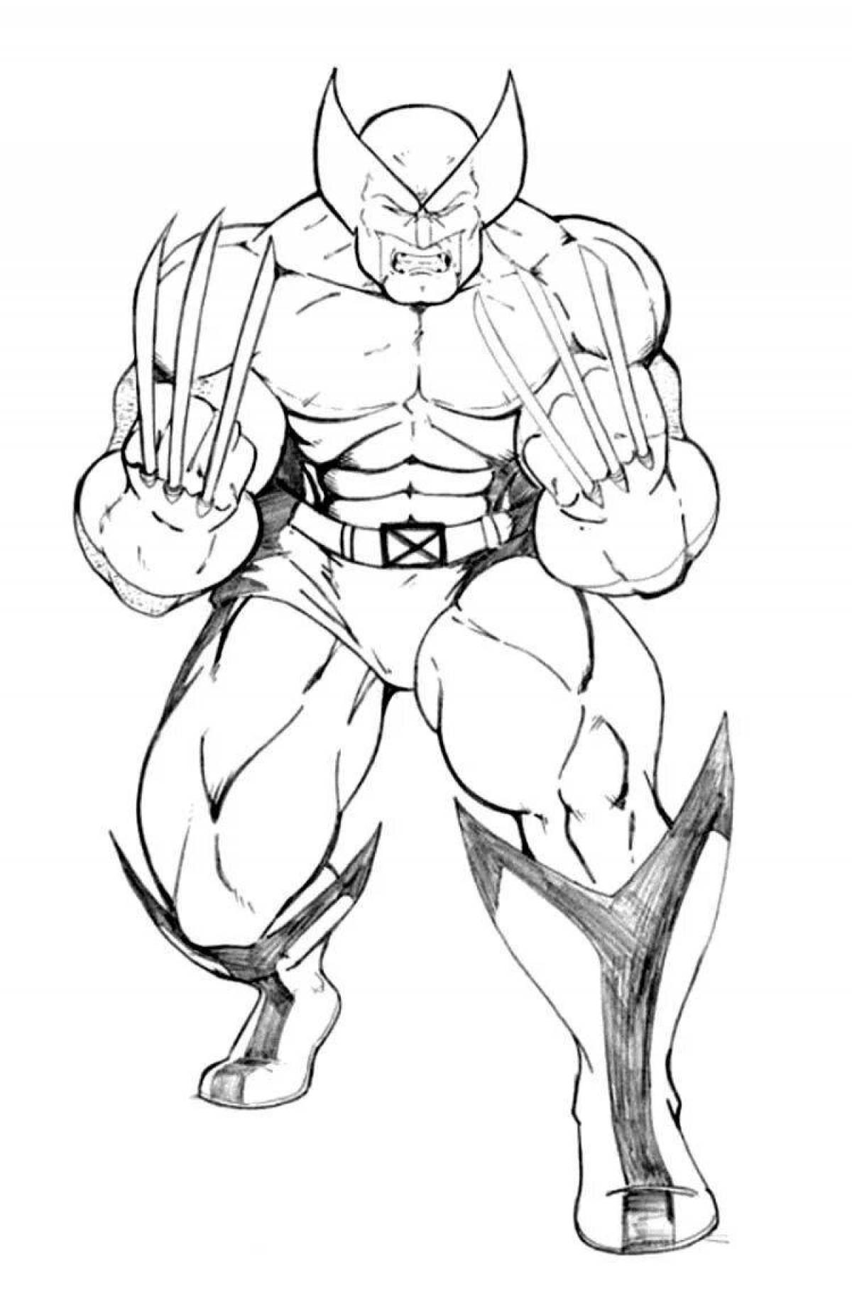 Wolverine fantasy coloring book for kids