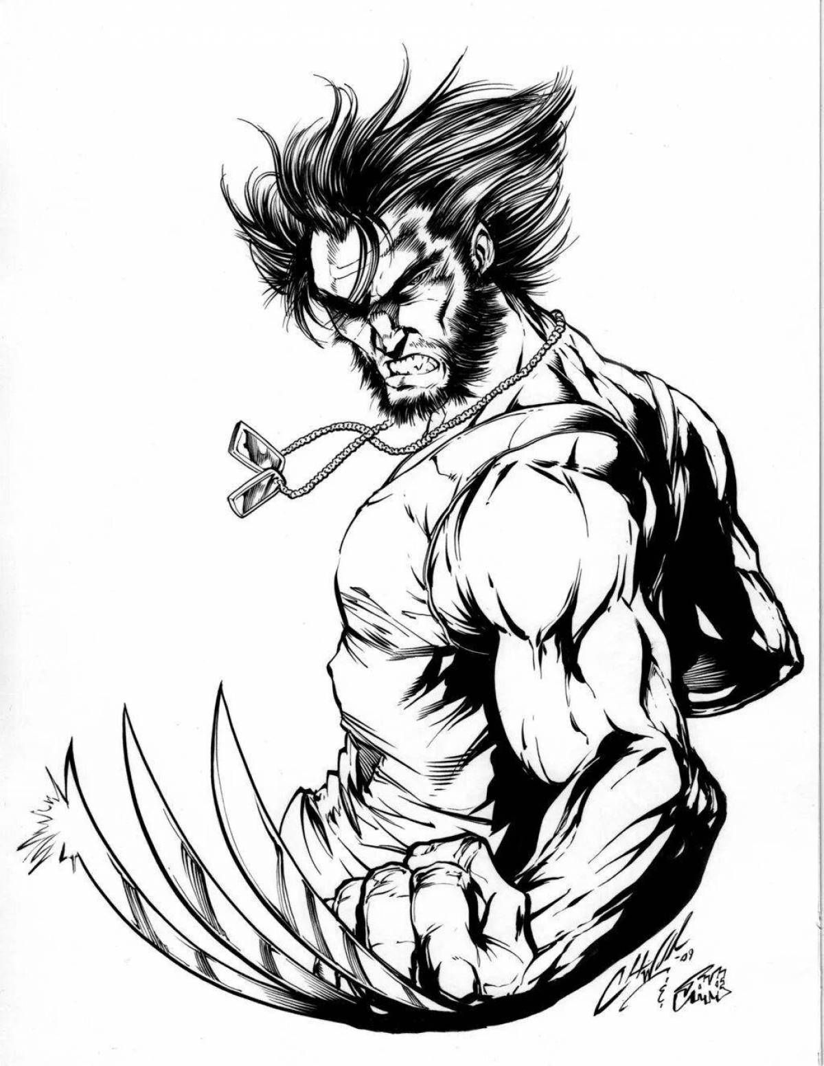 Attractive wolverine coloring book for kids