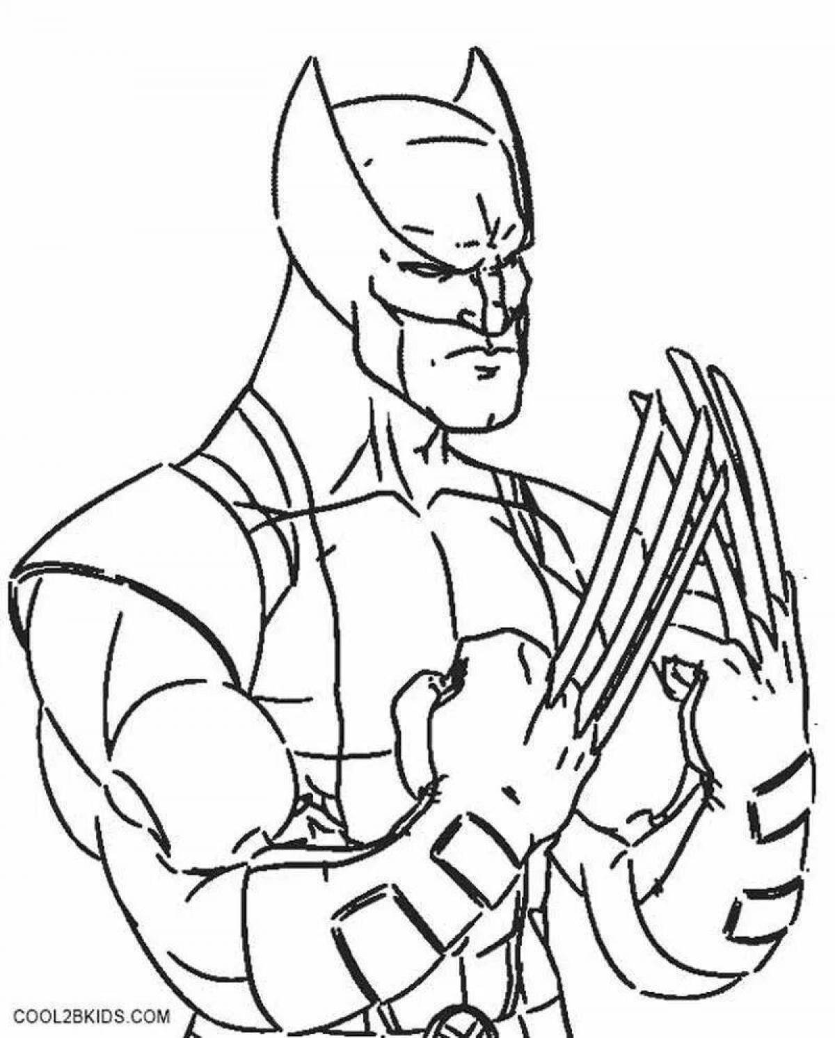 Attractive wolverine coloring book for kids