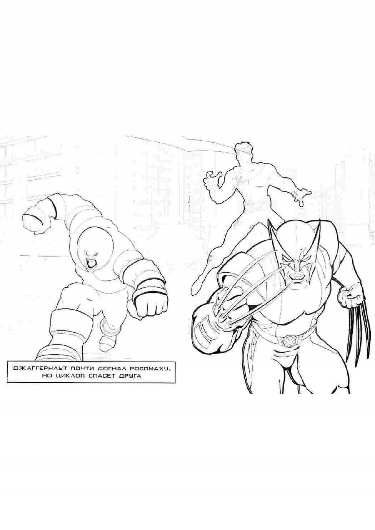 Great wolverine coloring book for kids