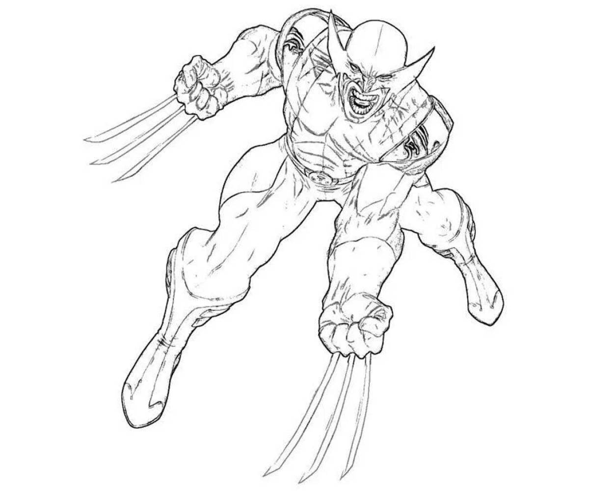 Fancy coloring wolverine for kids