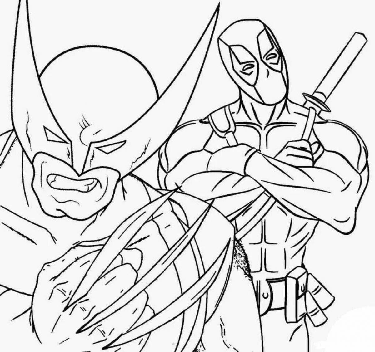Exquisite wolverine coloring book for kids