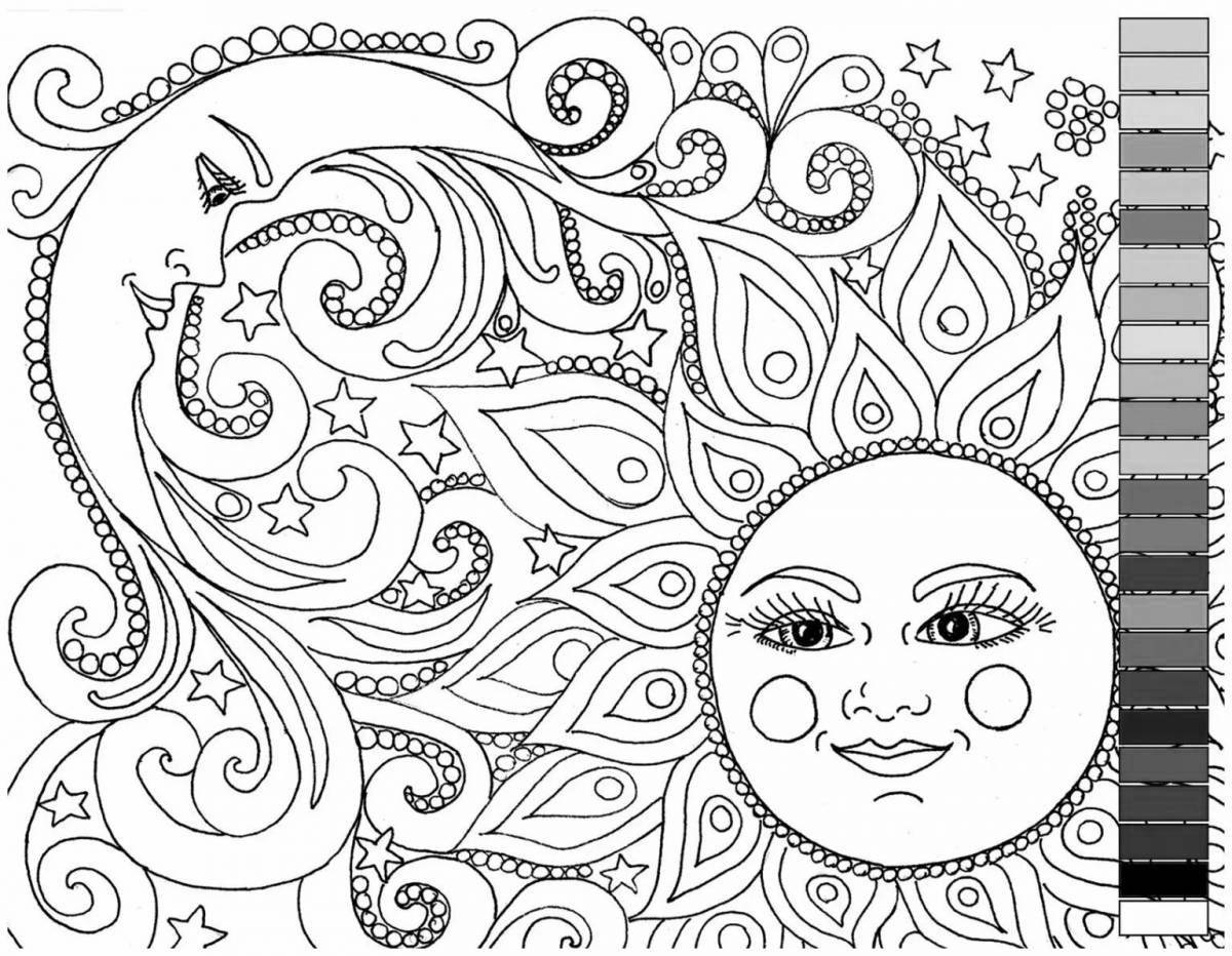 Peaceful relaxation coloring for kids