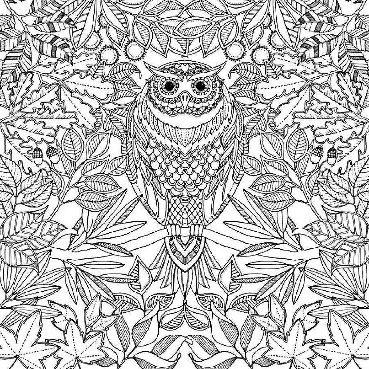 Peaceful anti-stress coloring book for adults