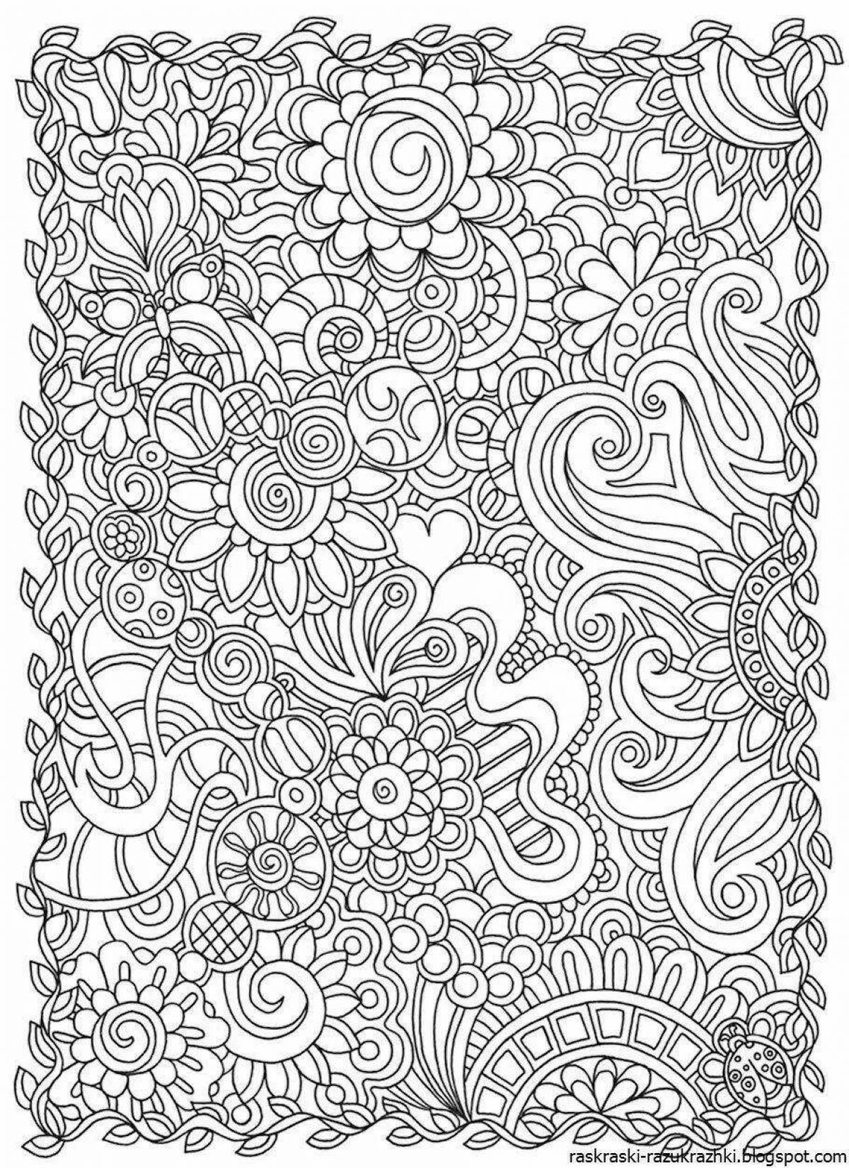 Luminous anti-stress coloring book for adults