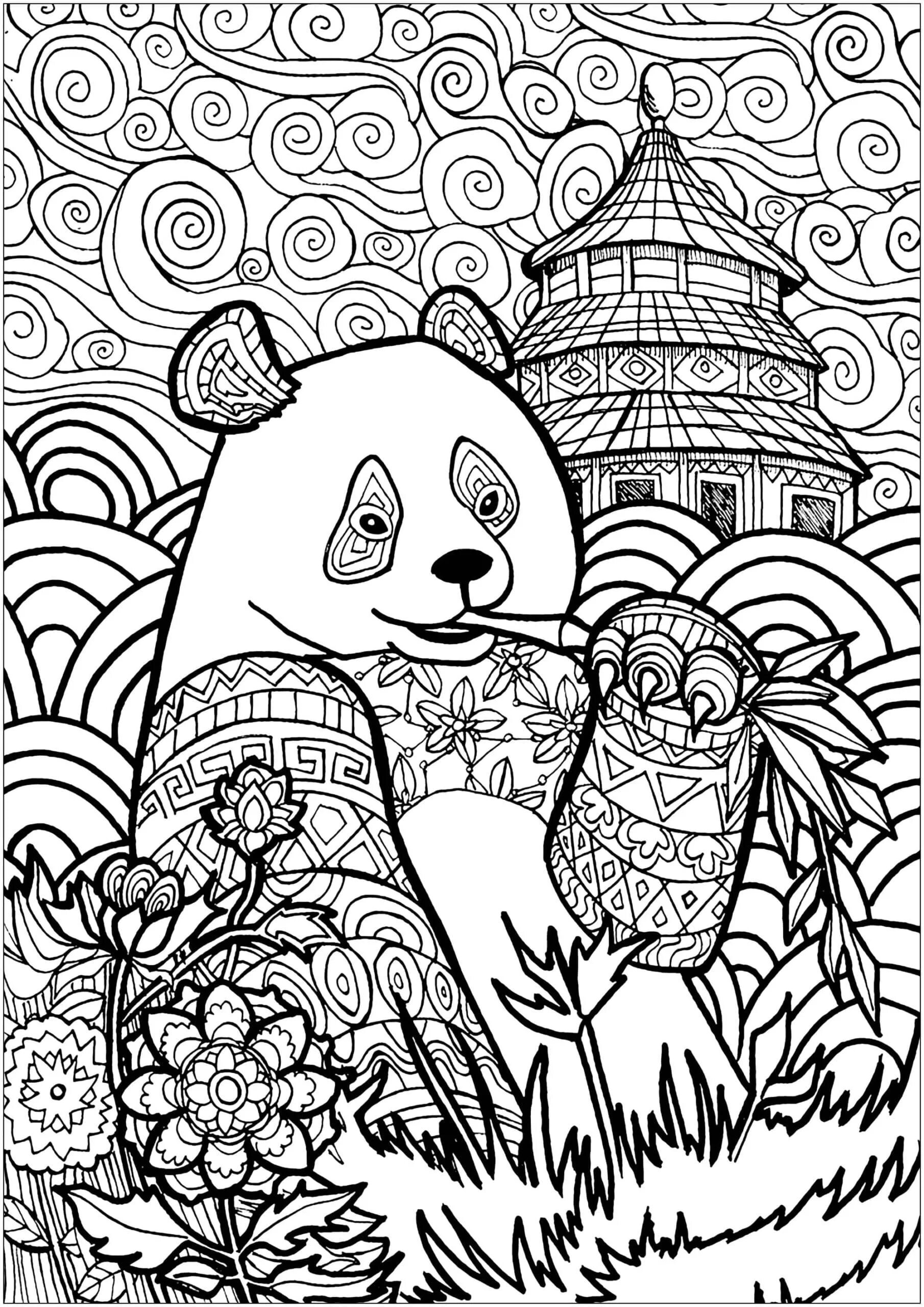 Cute anti-stress coloring book for adults