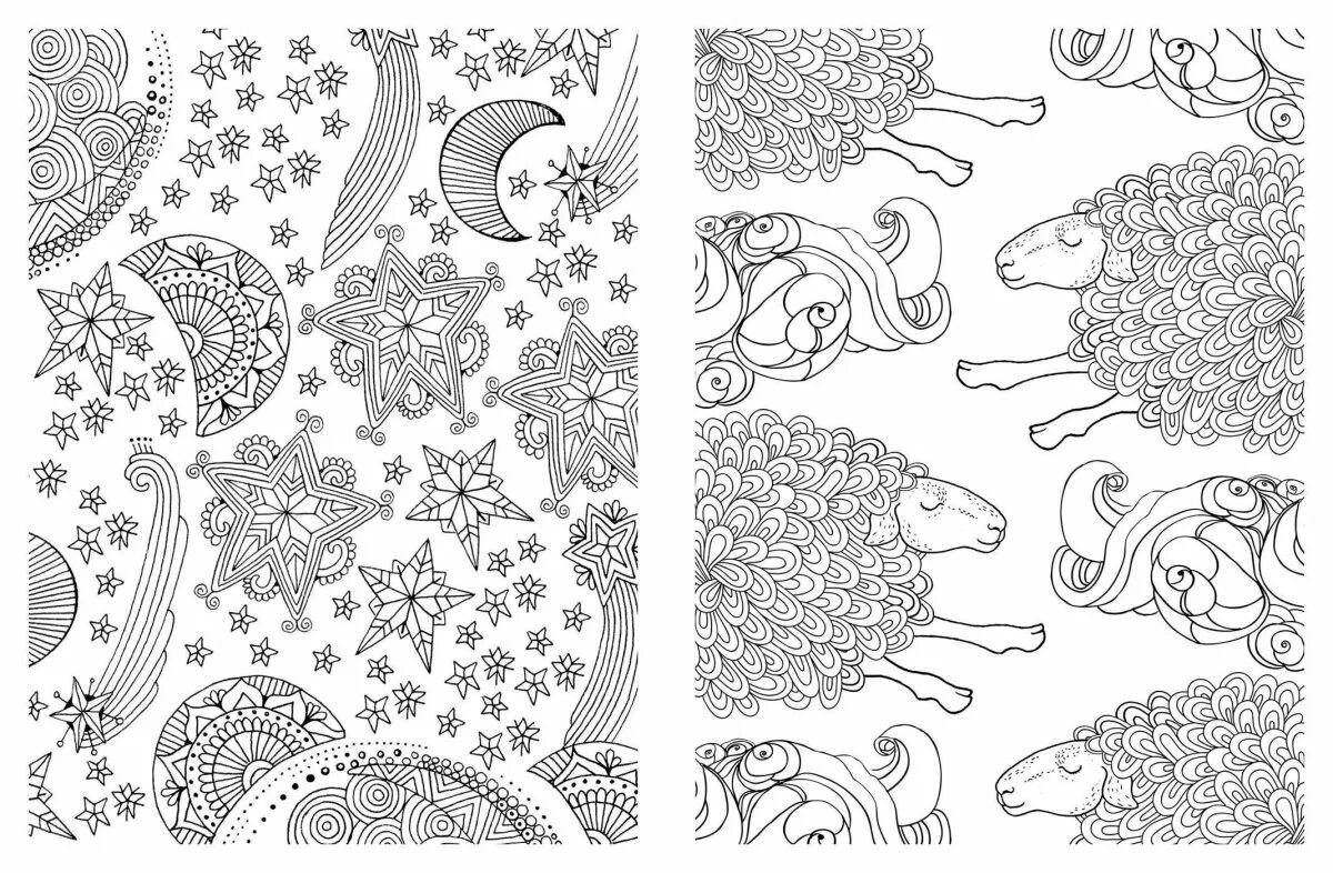 Cozy anti-stress coloring book for adults