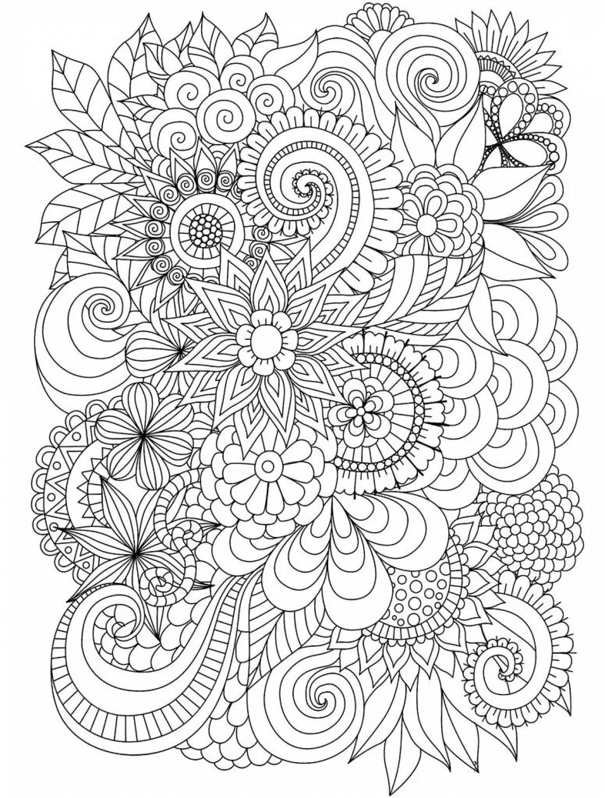 Inviting anti-stress coloring book for adults